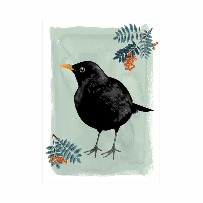 Greeting Card Blackbird – Myrte 1 Greeting Card Blackbird – Myrte
