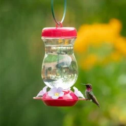 Perky-Pet® Pink Top-Fill Glass Hummingbird Feeder