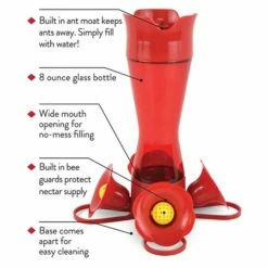 Perky-Pet® Pinch-Waist Red Glass Hummingbird Feeder - 8 Oz Nectar Capacity 28 Perky-Pet® Pinch-Waist Red Glass Hummingbird Feeder - 8 Oz Nectar Capacity -birds Shop 203cpbr 3