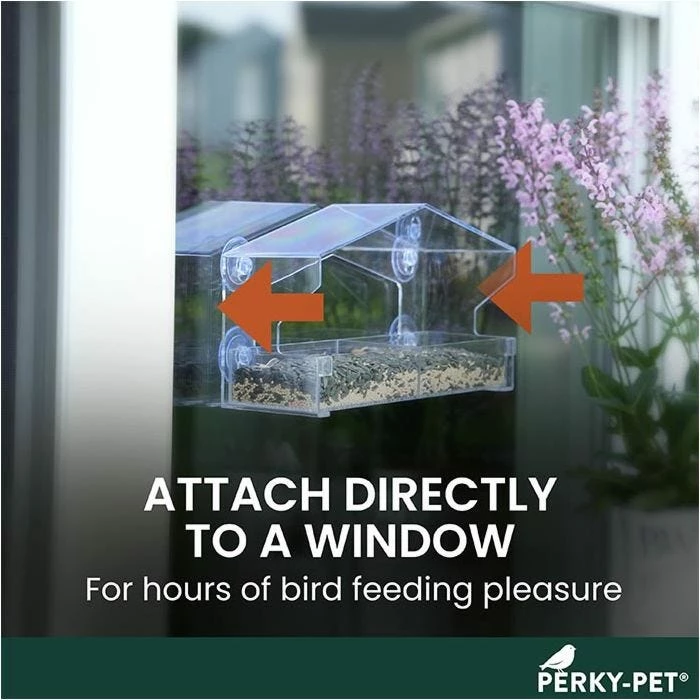 Perky-Pet® Dual-Seed Window Bird Feeder - 1 Lb Seed Capacity 4 Perky-Pet® Dual-Seed Window Bird Feeder - 1 Lb Seed Capacity - Image 4