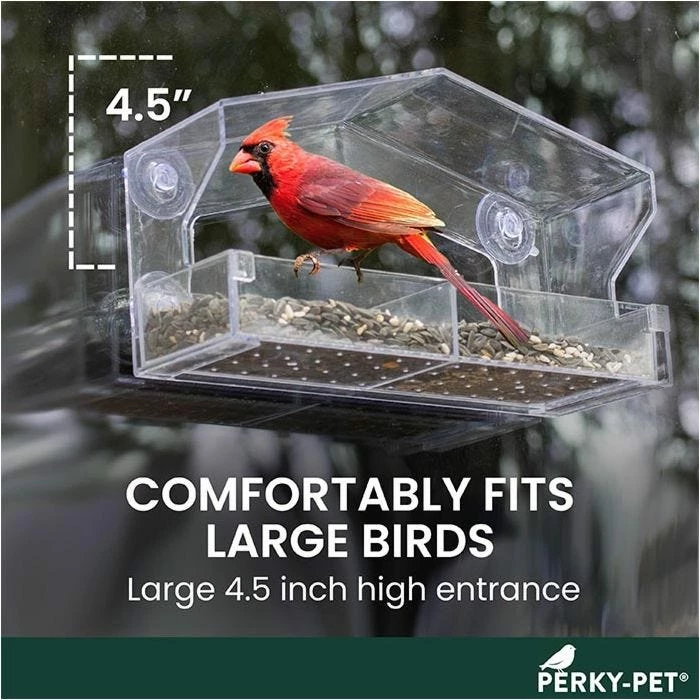 Perky-Pet® Dual-Seed Window Bird Feeder - 1 Lb Seed Capacity 6 Perky-Pet® Dual-Seed Window Bird Feeder - 1 Lb Seed Capacity - Image 6