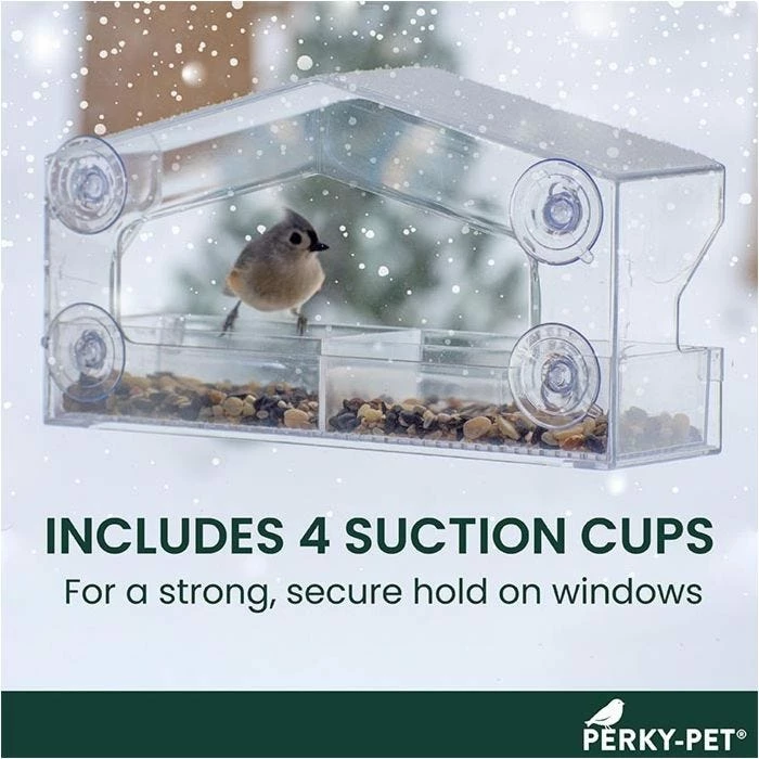 Perky-Pet® Dual-Seed Window Bird Feeder - 1 Lb Seed Capacity 8 Perky-Pet® Dual-Seed Window Bird Feeder - 1 Lb Seed Capacity - Image 8