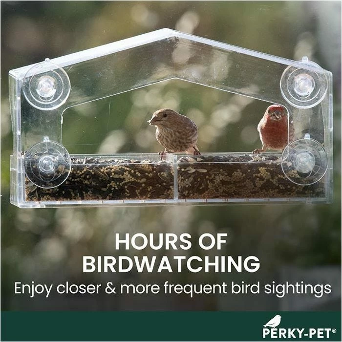 Perky-Pet® Dual-Seed Window Bird Feeder - 1 Lb Seed Capacity 12 Perky-Pet® Dual-Seed Window Bird Feeder - 1 Lb Seed Capacity - Image 12