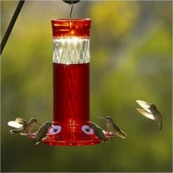 More Birds® Bird Health Diamond Glass Hummingbird Feeder With Ant Moat - 30 Oz
