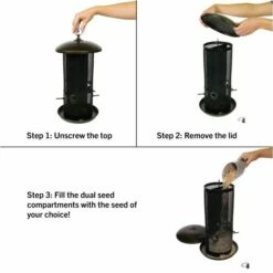 More Birds® Giant Combo Dual Compartment Sunflower/Thistle Screen Bird Feeder - 11 Lb -birds Shop 38113 4 infographic