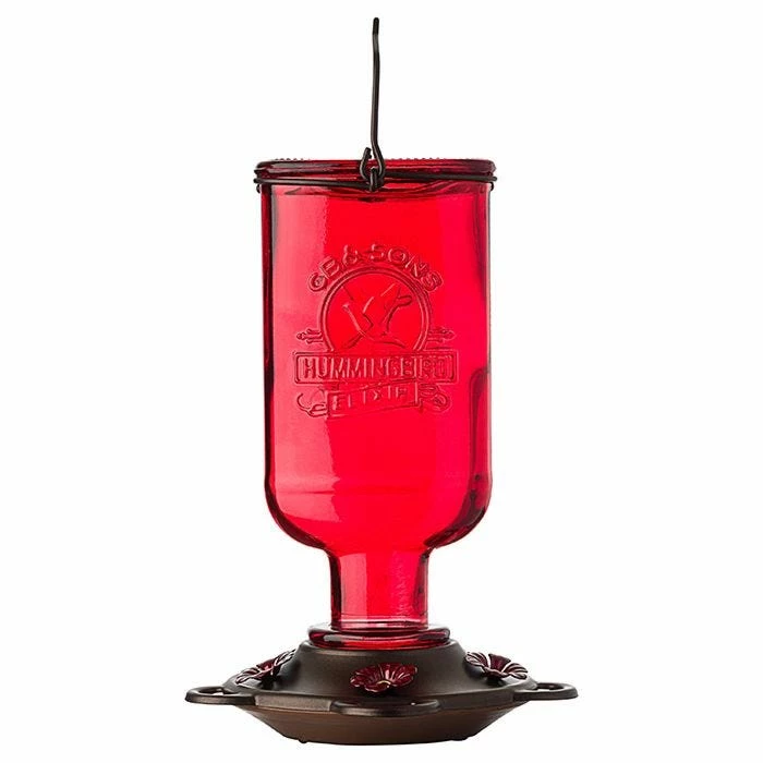 More Birds® Elixir Glass Hummingbird Feeder - 13 Oz - Red 2 More Birds® Elixir Glass Hummingbird Feeder - 13 Oz - Red - Image 2