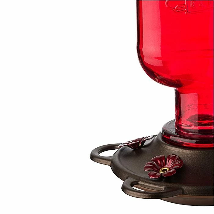 More Birds® Elixir Glass Hummingbird Feeder - 13 Oz - Red 3 More Birds® Elixir Glass Hummingbird Feeder - 13 Oz - Red - Image 3