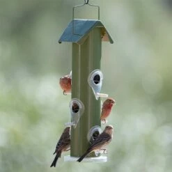 Perky-Pet® Green Metal Tube Wild Bird Feeder -birds Shop 391a 07