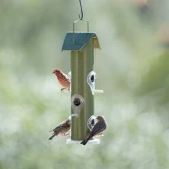 Perky-Pet® Green Metal Tube Wild Bird Feeder -birds Shop 391a 08