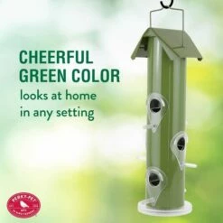 Perky-Pet® Green Metal Tube Wild Bird Feeder -birds Shop 391a info1 698