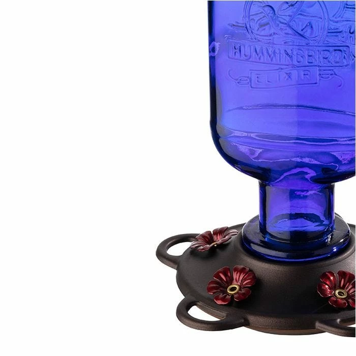 More Birds® Elixir Glass Hummingbird Feeder - 13 Oz - Blue 3 More Birds® Elixir Glass Hummingbird Feeder - 13 Oz - Blue - Image 3