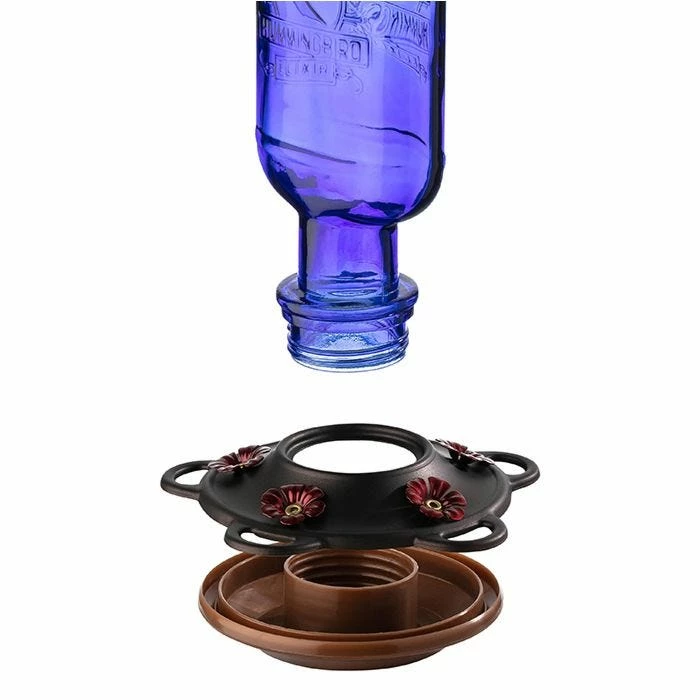 More Birds® Elixir Glass Hummingbird Feeder - 13 Oz - Blue 5 More Birds® Elixir Glass Hummingbird Feeder - 13 Oz - Blue - Image 5