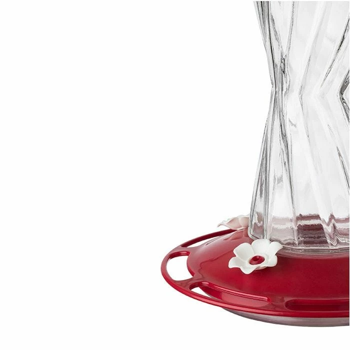 More Birds® Bohemian Glass Hummingbird Feeder With Bee Guard Nectar Ports - 20 Oz - Red 3 More Birds® Bohemian Glass Hummingbird Feeder With Bee Guard Nectar Ports - 20 Oz - Red - Image 3