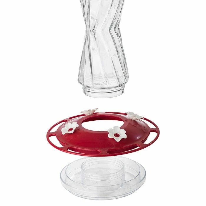 More Birds® Bohemian Glass Hummingbird Feeder With Bee Guard Nectar Ports - 20 Oz - Red 5 More Birds® Bohemian Glass Hummingbird Feeder With Bee Guard Nectar Ports - 20 Oz - Red - Image 5