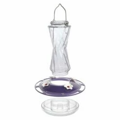 More Birds® Bohemian Glass Hummingbird Feeder With Bee Guard Nectar Ports - 20 Oz - Purple -birds Shop 432 6 in use