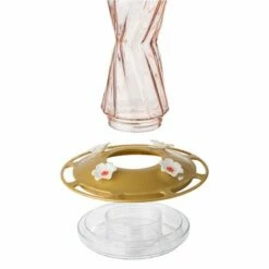 More Birds® Bohemian Glass Hummingbird Feeder With Bee Guard Nectar Ports - 20 Oz - Gold -birds Shop 433 6 in use