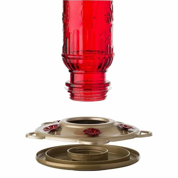 More Birds® Vintage Glass Hummingbird Feeder, Red - 20 Oz 5 More Birds® Vintage Glass Hummingbird Feeder, Red - 20 Oz - Image 5