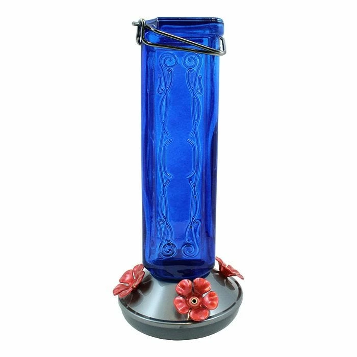 More Birds® Kristina Blue Glass Hummingbird Feeder, 19 Oz 2 More Birds® Kristina Blue Glass Hummingbird Feeder, 19 Oz - Image 2