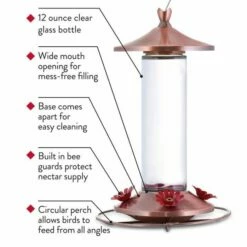Perky-Pet® Elegant Copper Glass Hummingbird Feeder -birds Shop 710b d 3