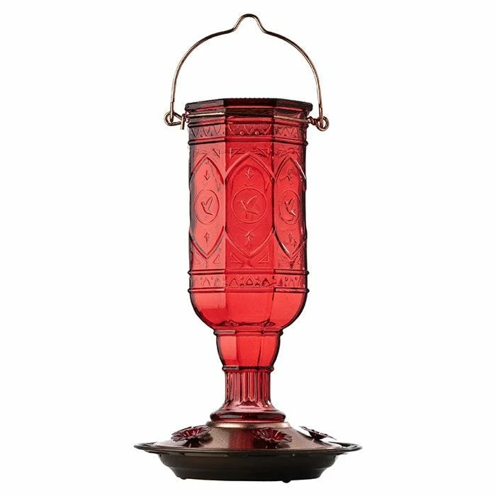More Birds® Jewel Glass Hummingbird Feeder, Red - 20 Oz 2 More Birds® Jewel Glass Hummingbird Feeder, Red - 20 Oz - Image 2