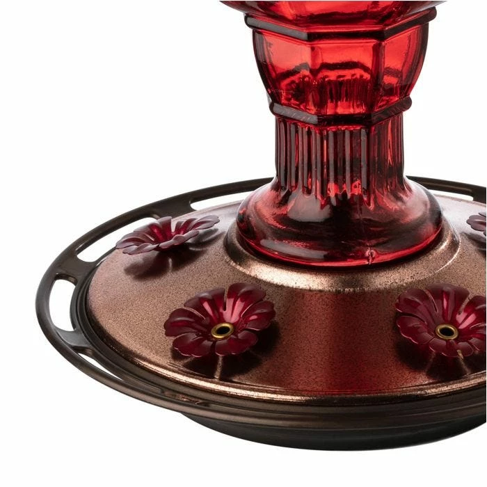 More Birds® Jewel Glass Hummingbird Feeder, Red - 20 Oz 3 More Birds® Jewel Glass Hummingbird Feeder, Red - 20 Oz - Image 3