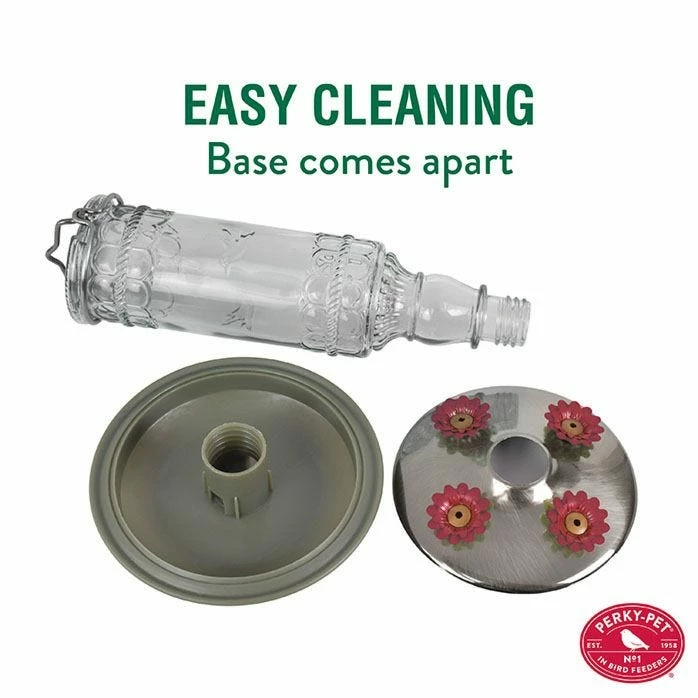 Perky-Pet® Clear Antique Glass Bottle Hummingbird Feeder - 10 Oz Nectar Capacity 5 Perky-Pet® Clear Antique Glass Bottle Hummingbird Feeder - 10 Oz Nectar Capacity - Image 5