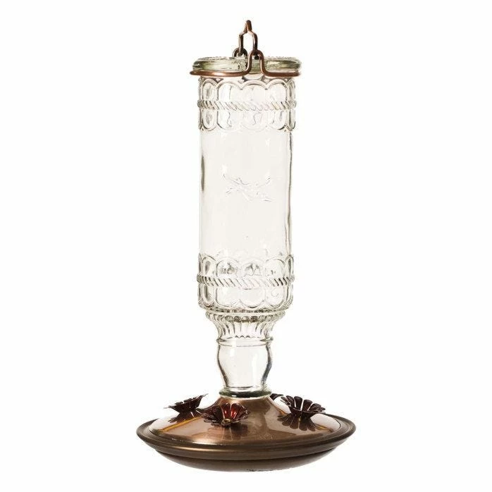 Perky-Pet® Clear Antique Glass Bottle Hummingbird Feeder - 10 Oz Nectar Capacity 2 Perky-Pet® Clear Antique Glass Bottle Hummingbird Feeder - 10 Oz Nectar Capacity - Image 2