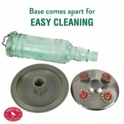 Perky-Pet® Green Antique Glass Bottle Hummingbird Feeder - 10 Oz Nectar Capacity -birds Shop 8108 info3