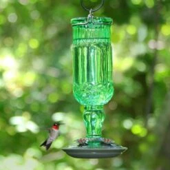 Perky-Pet® Green Antique Glass Bottle Hummingbird Feeder - 24 Oz Nectar Capacity -birds Shop 8120 2 d 4