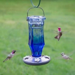 Perky-Pet® Sapphire Starburst Vintage Glass Hummingbird Feeder