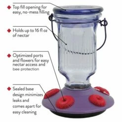 Perky-Pet® Lavender Field Top Fill Hummingbird Feeder -birds Shop 9101 2 d 2