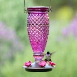 Perky-Pet® Diamond Wine Top-Fill Glass Hummingbird Feeder