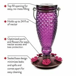 Perky-Pet® Diamond Wine Top-Fill Glass Hummingbird Feeder -birds Shop 9102 ig7 1