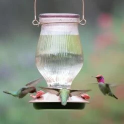 Perky-Pet® Rose Gold Top-Fill Glass Hummingbird Feeder