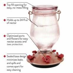 Perky-Pet® Rose Gold Top-Fill Glass Hummingbird Feeder -birds Shop 9104 2 d 2