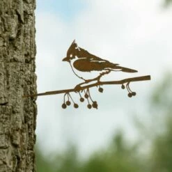 Crested Tit Metal Bird