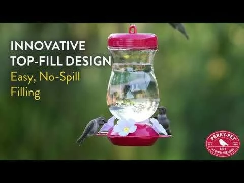 Perky-Pet® Pink Top-Fill Glass Hummingbird Feeder 2 Perky-Pet® Pink Top-Fill Glass Hummingbird Feeder - Image 2