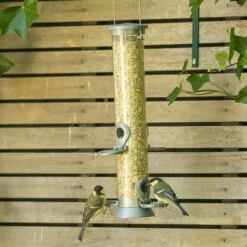 Husk-Free Bird Seed Mix -birds Shop rsz 111245 premiumvoedermixvoedersilo metaal 38 cm zilver 2827